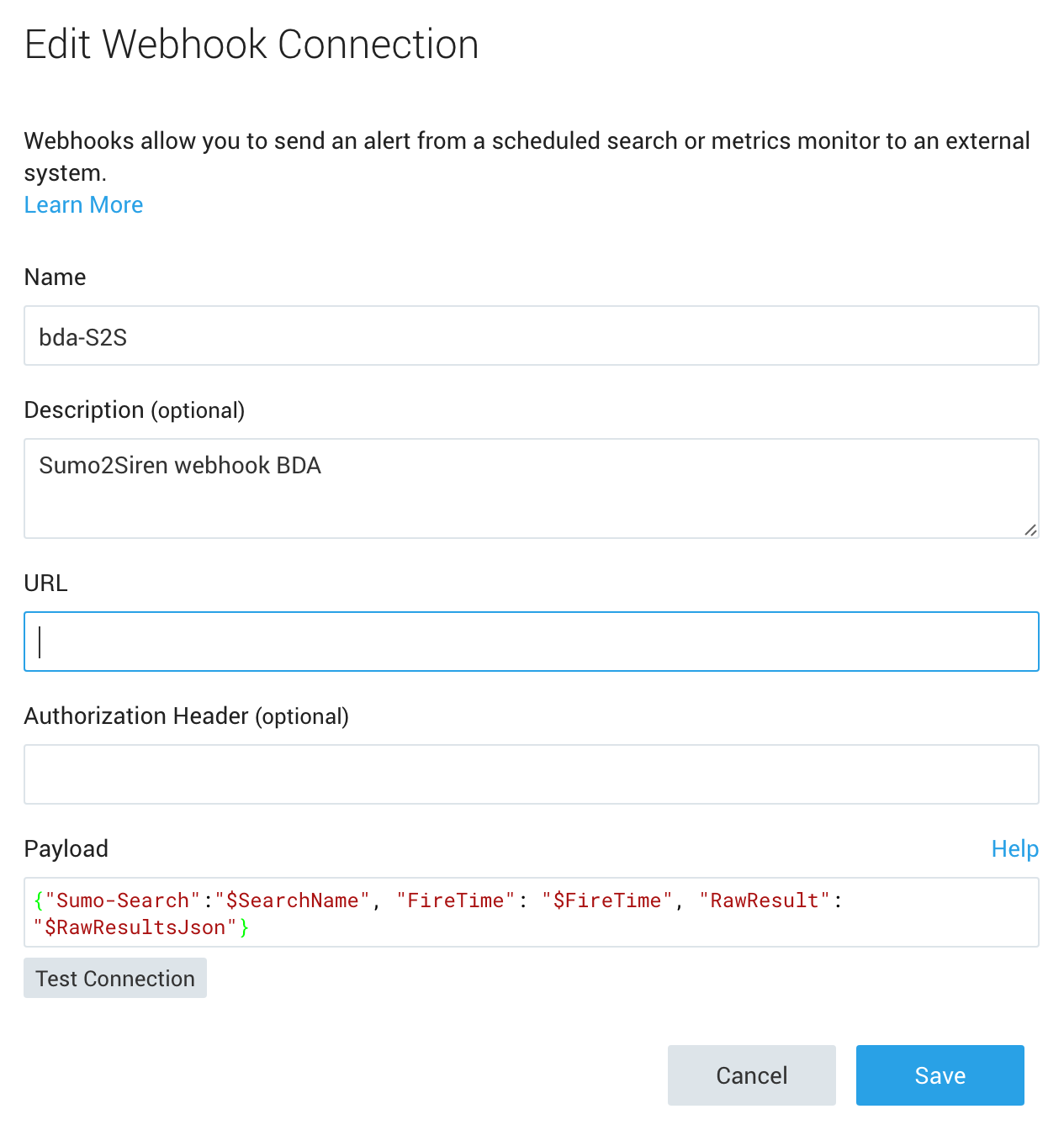 Custom Sumologic alerting with Webhooks and AWS